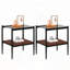Ensemble de 3 tables basses et tables de bout avec verre trempé gris - moderne