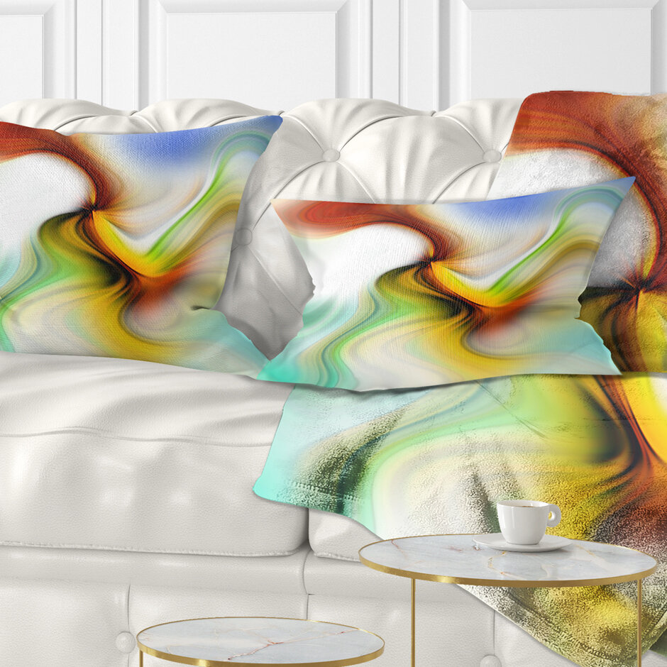 Design Art Abstract Rays of Speed Curved Lumbar Pillow | Wayfair