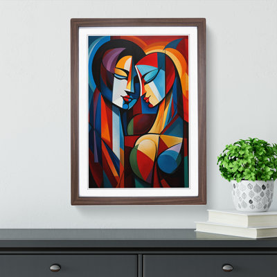 XYZ-FRM-V1223-4368 Lovers Abstract - Single Picture Frame Print on Wood