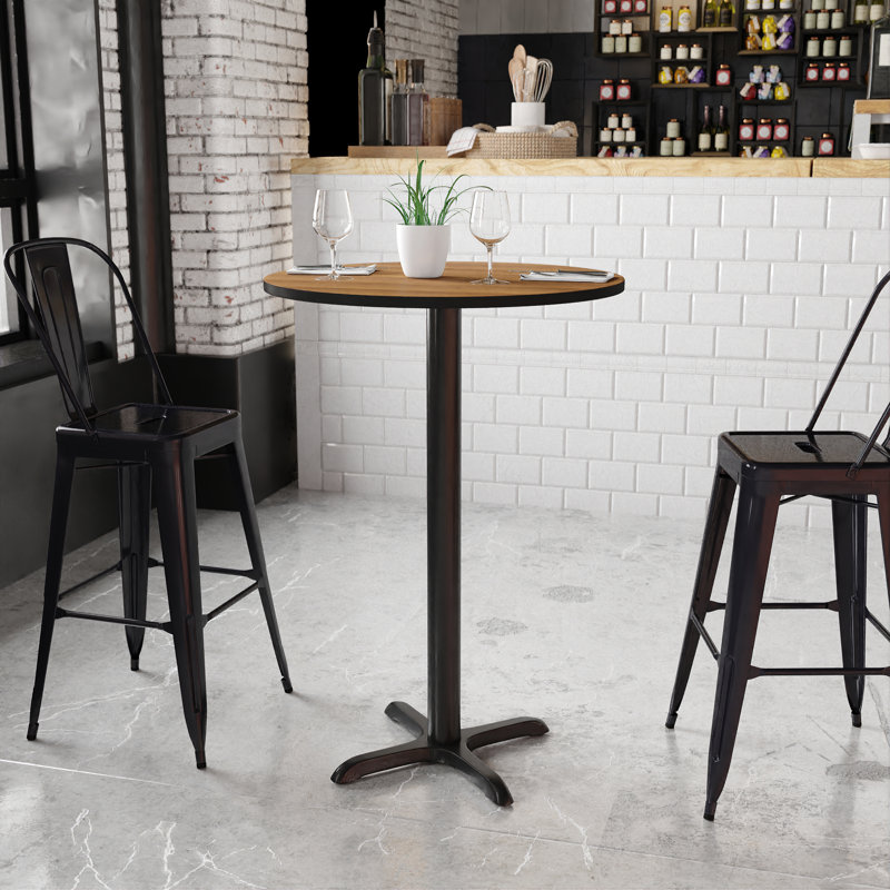 Plateau de table rond en stratifié Carrus, H 43,13 po x l 30 po x P 30 po, Noyer