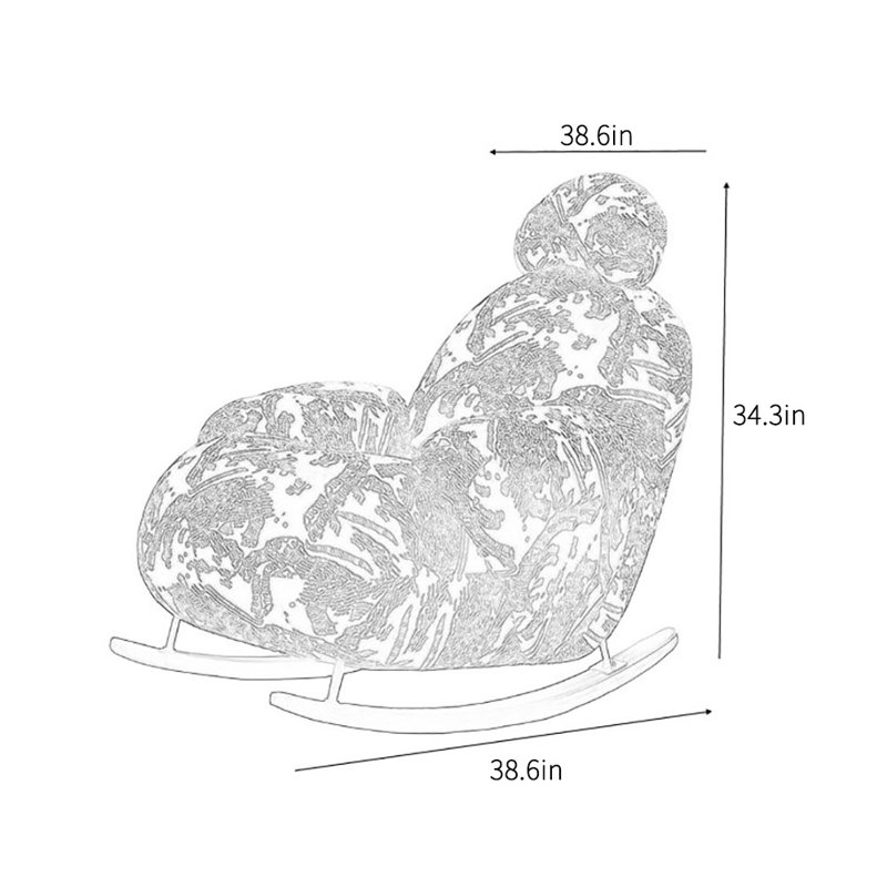 Chaise berçante rétro à motif unique