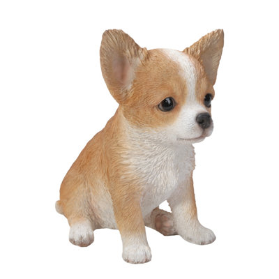 Statue chihuahua brun et blanc