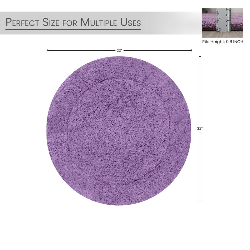 Tapis de salle de bain, Mauve, Rond 22 po