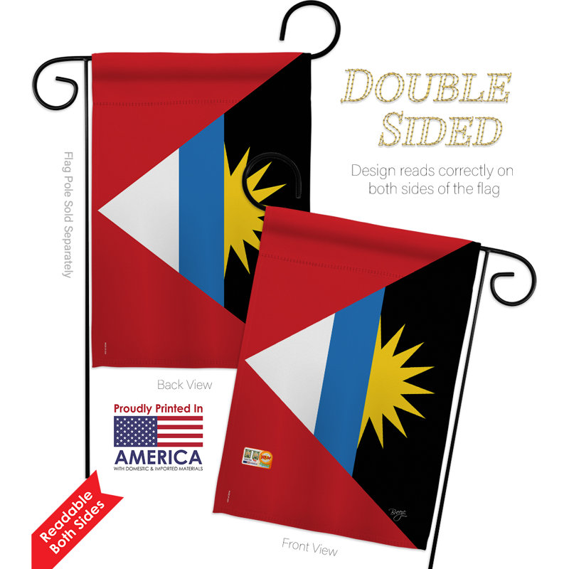 Polyester de 2 côtés 18,5 x 13 po antigua et barbuda ensemble de drapeau