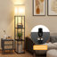 158cm Floor Lamp With 3 Shelves, Standing Light with White Lampshade, Reading Lamp. Living Room-1103745526-1103745527