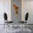 7-Piece Dining Table Set, Marble Veneer Mdf Dining Table, With 6 Faux Leather Dining Chairs-929062993