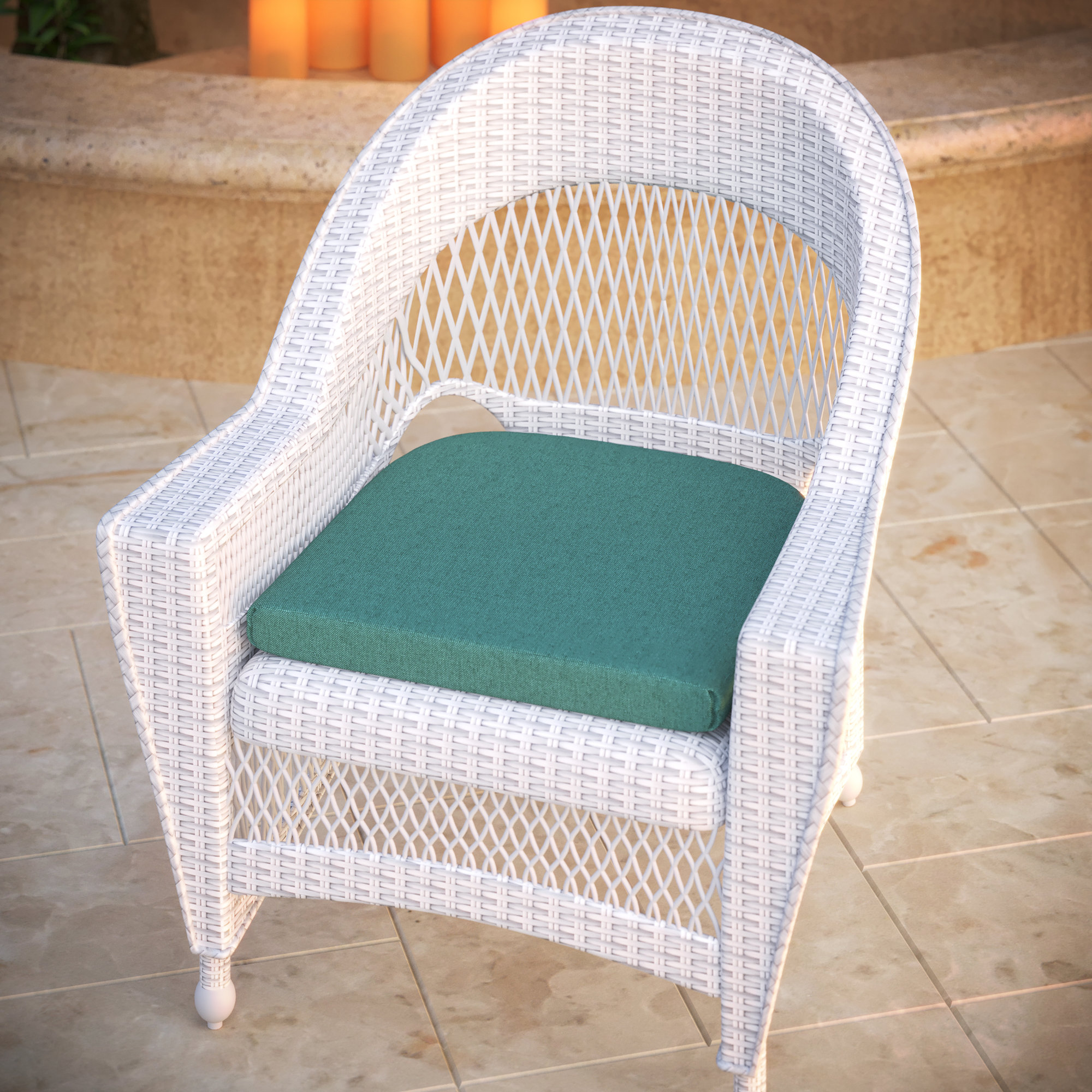 Sunbrella® Dining ChairSeat Pad Replacement Cushion – 18L x 18W x 2.5D, Cast Breeze Sunbrella® Plainweave