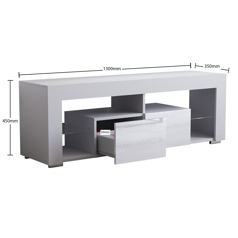 Dar Unfinished TV Stand for TVs up to 60", White
