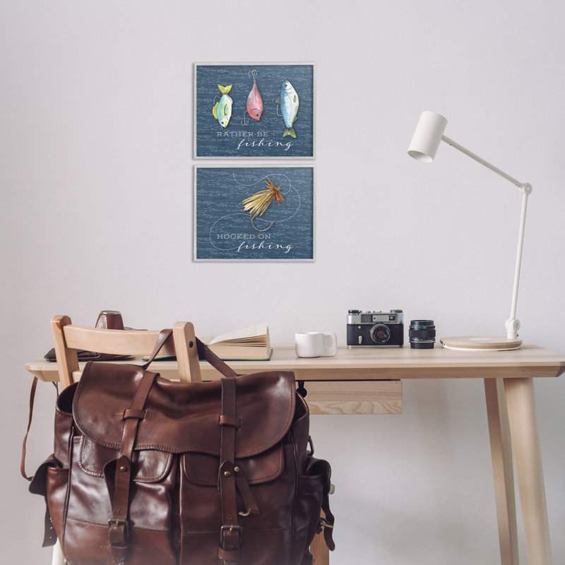 "Récréations de pêche", ensemble de 2 giclées encadrées, design par Holly Thomas Stein, H 11 po x l 14 po