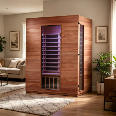 Royal Saunas Hongyuan pour 3 personnes avec Bluetooth et 10 radiateurs EMF infrarouges FAR en bois Okoumé et pruche