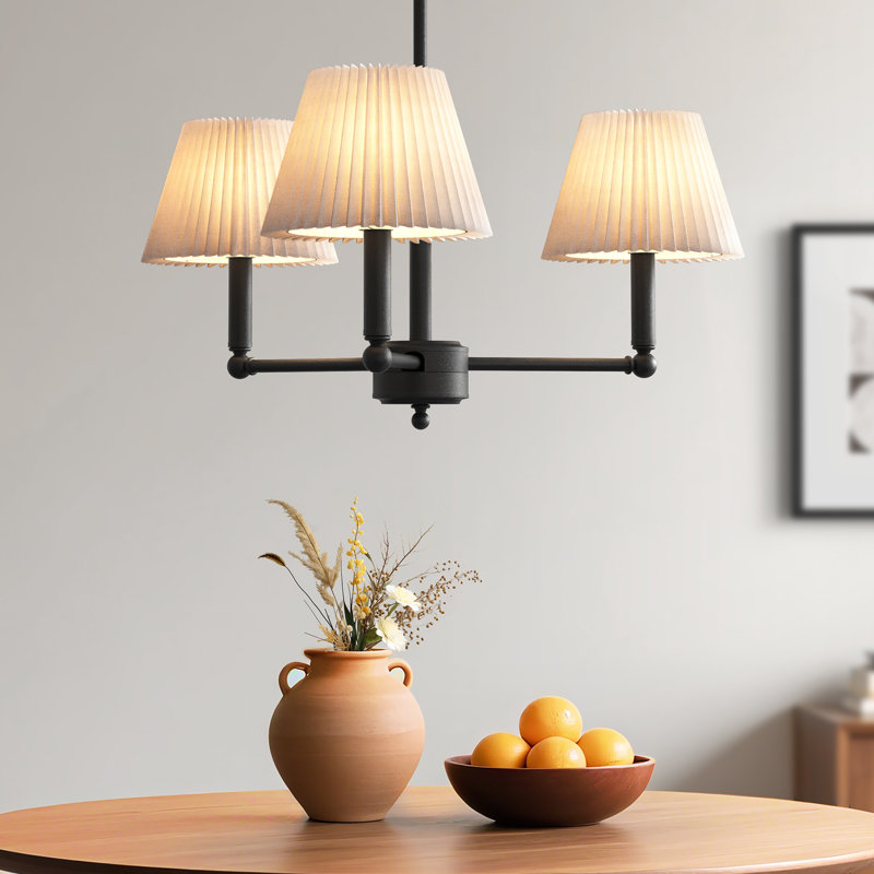 Costa Iron 3-Light Chandelier, Noir mat