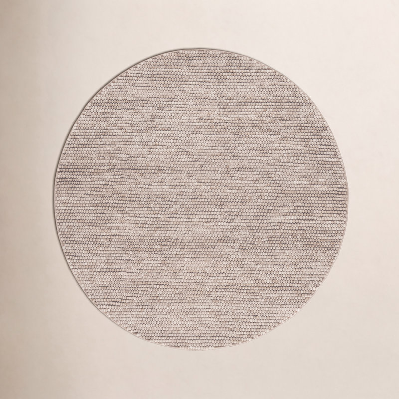 Tapis brun fait à la main Elle, Rond 10pi