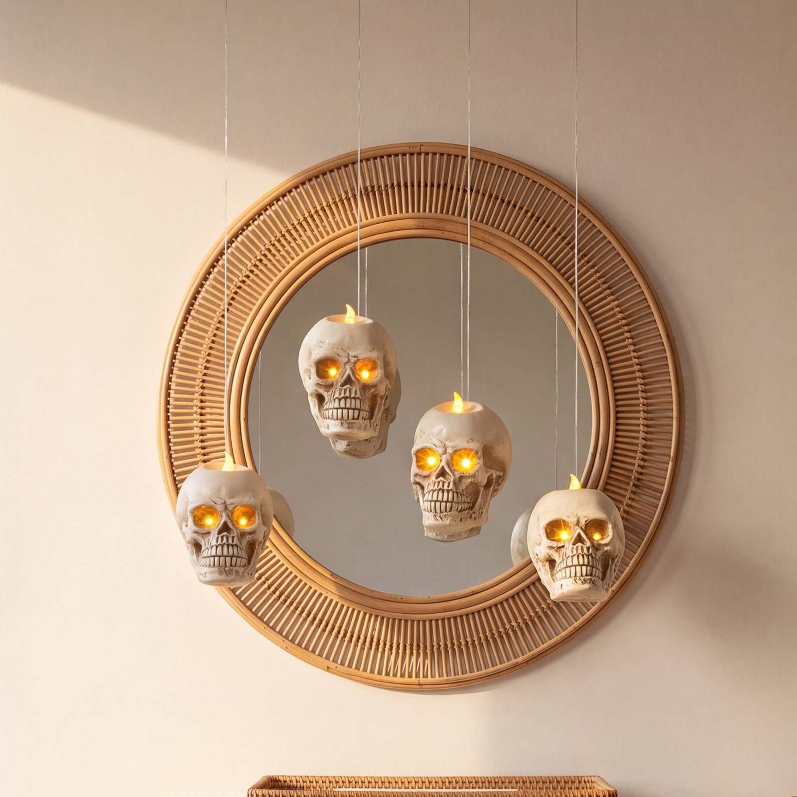 4-Piece Lighted Hanging Skull Accent Set