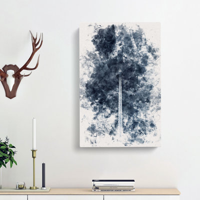 Contrails from the Airplane - Wrapped Canvas