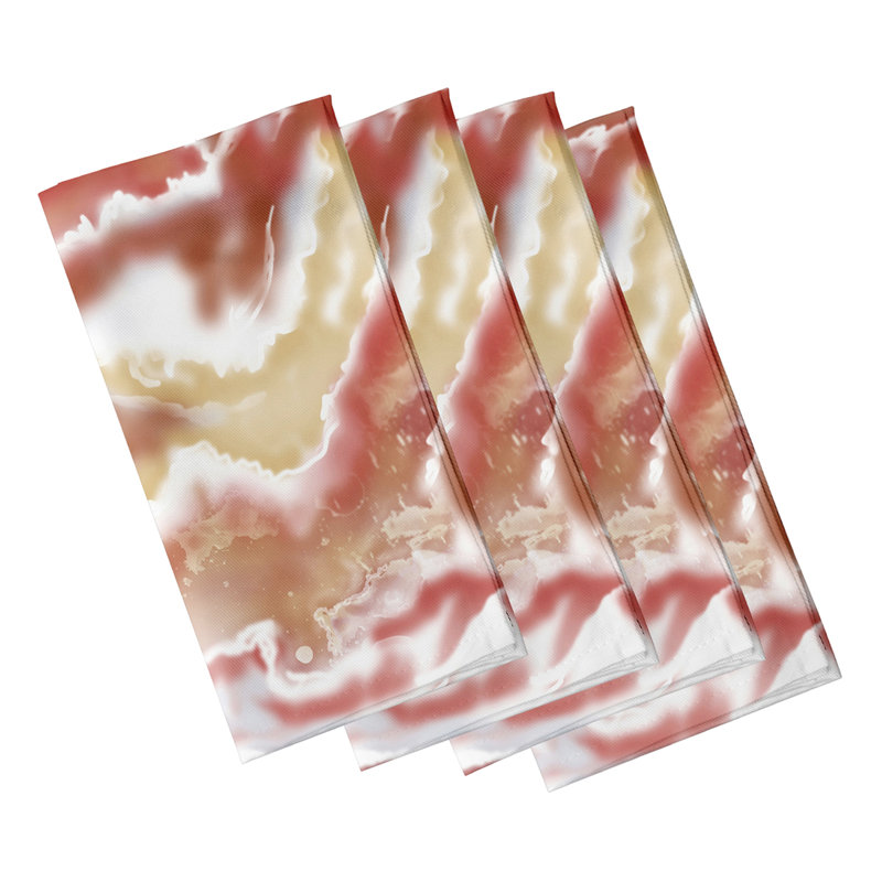 Lolo Polyester Abstract Square Napkin, Silver