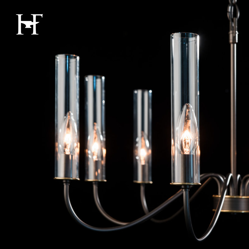 Lustre traditionnel / classique à 8 lumières de style bougie Grace, Fumée foncée