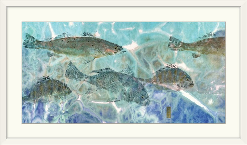« à l’intérieur des plats » jim roberts, reproduction d’art, Cadre blanc, H 32 po x l 56 po x P 1 po