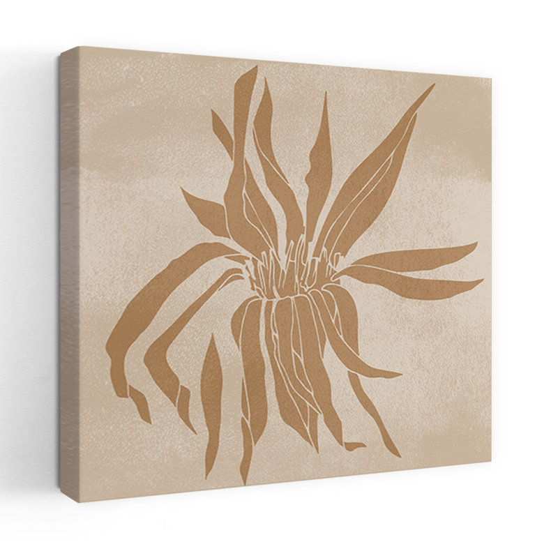 Big Flower. Wabi-sabi Botanical Art In Sand by Dina Dankers - Wrapped Canvas Print, 91.44 cm H x 91.44 cm W