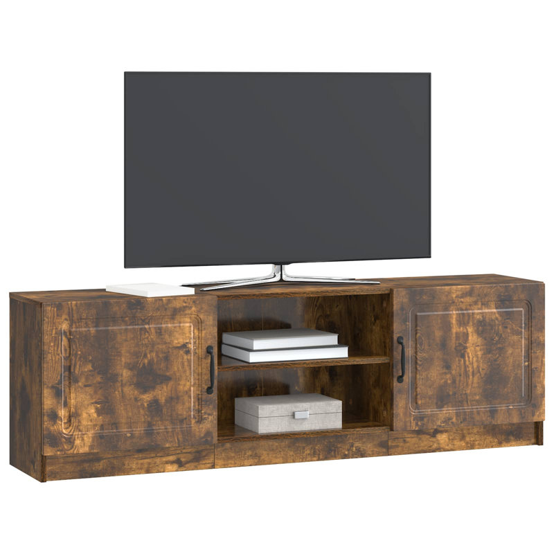 Unfinished TV Stand, 47cm H x 150cm L x 31cm W, Smoked Oak