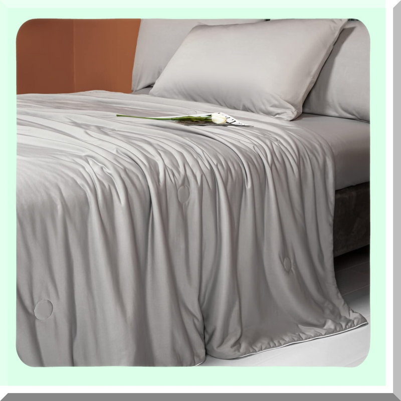 Arctic Chill Double-Sided Cooling Blanket - Lightweight Comforter for Hot Sleepers - Summer Quilt with Cold Fabric Technology - Queen Size 79" x 91" Grey
