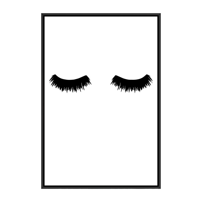 Lash Bold - impression d'art graphique, Pas de tapis, H 60 po x l 40po x P 1,5 po, Toile avec cadre noir