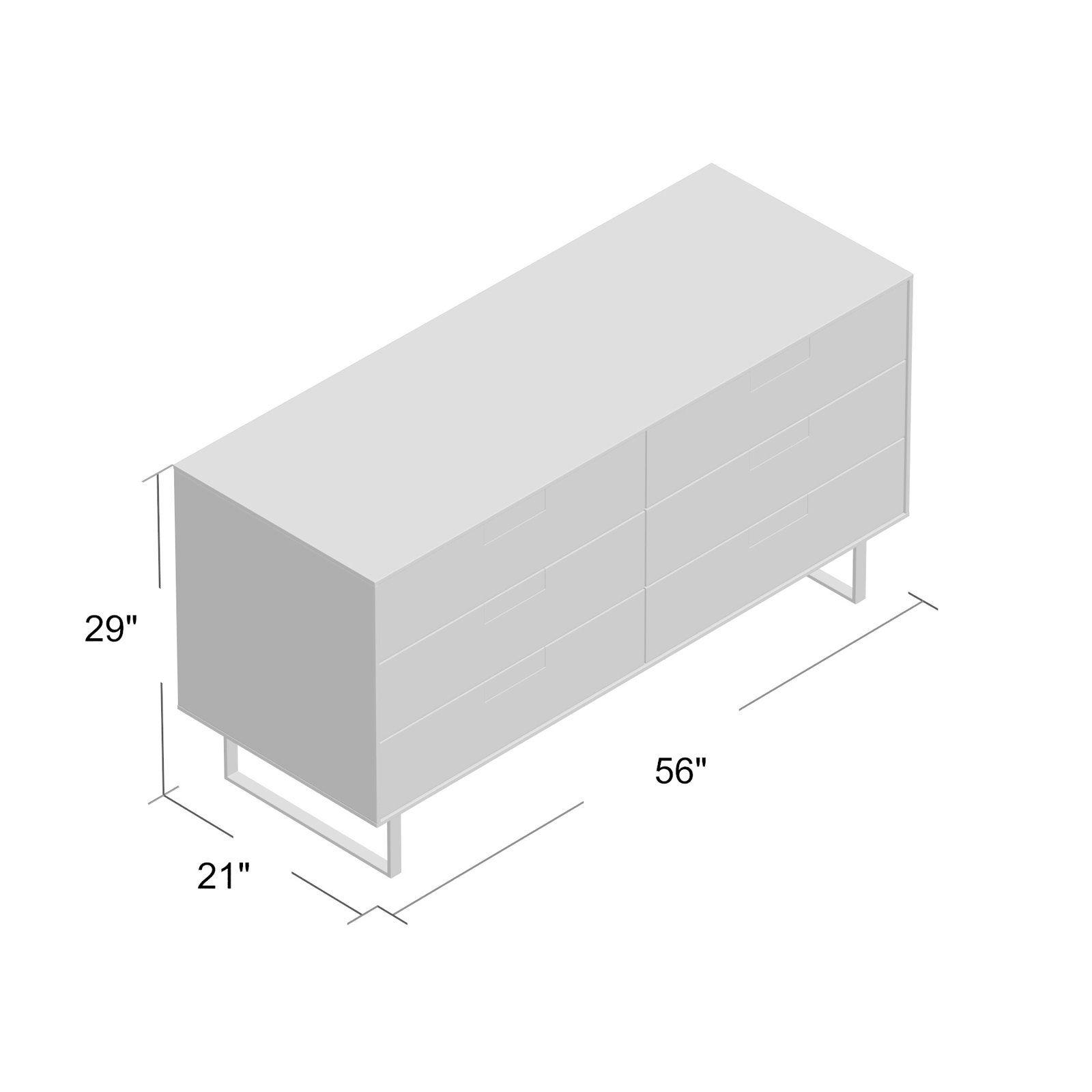 Series 11 6 - Drawer Dresser, Oblivion/Walnut