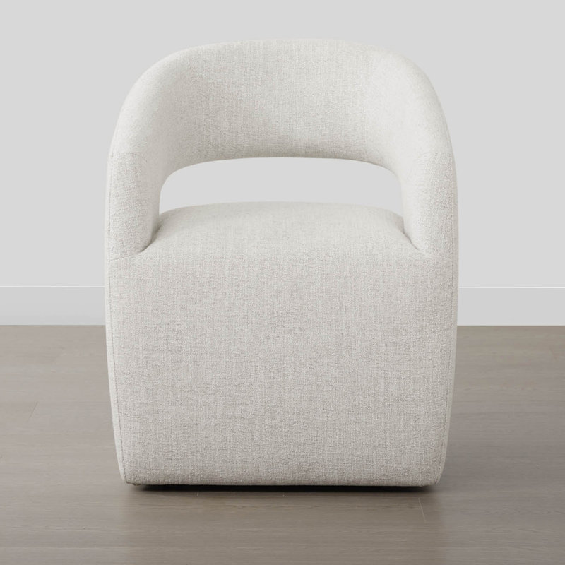 Doley Upholstered Side Chairs with Hidden Casters, Ivory