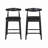 Solid Wood Bar Stool With Footrest 2 Packs-1960919372