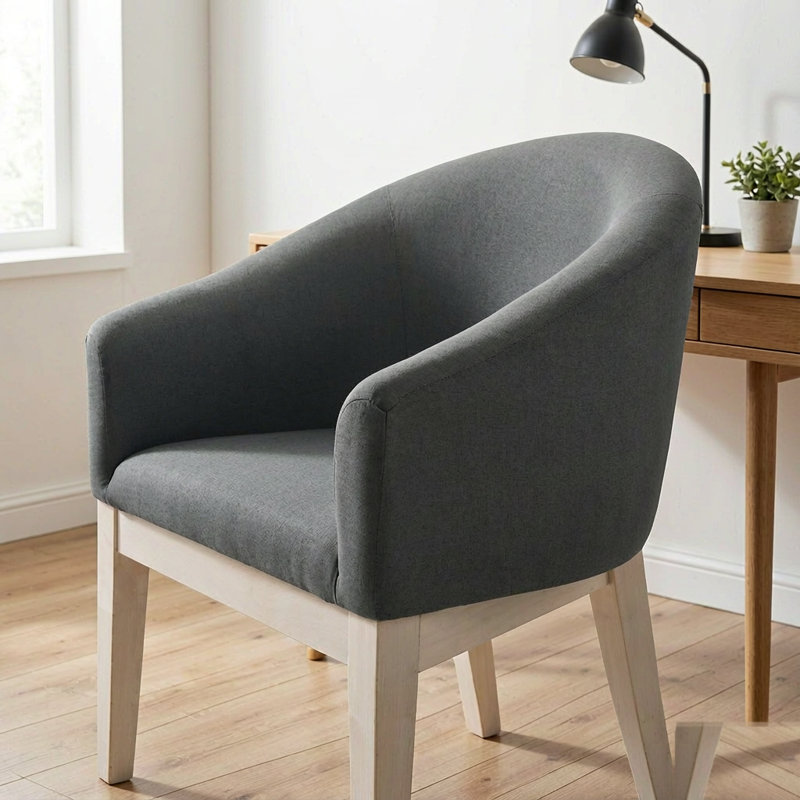 Ensemble de fauteuils d'appoint 2 pièces en tissu gris