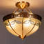 Lustre rond en cuivre semi-encastré, 4 lumières