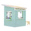 Teamson Kids Wooden Playhouse Wendy House with Rainbow Shade, Kitchen, Flower Box & Bench, Mint-114160251