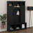 Hall Tree With Bench And Dual Side Cabinets, All-In-One Hall Tree With Adjustable Shelves, Entryway Organizer With 7 Hooks-1874348693