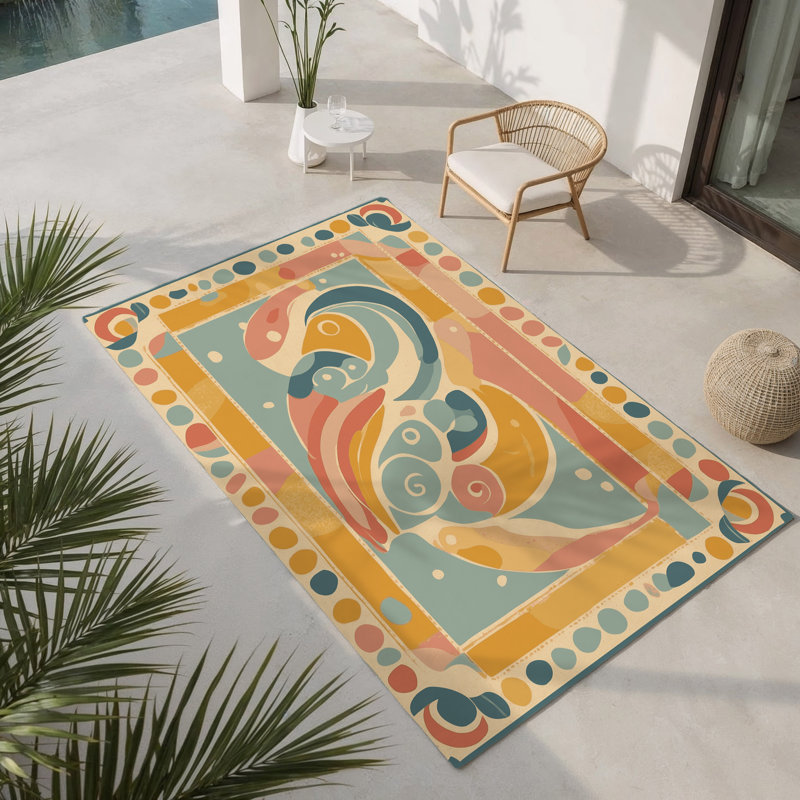 Flashy Beam Indoor And Outdoor Area Rug, Rectangle 5' x 7'