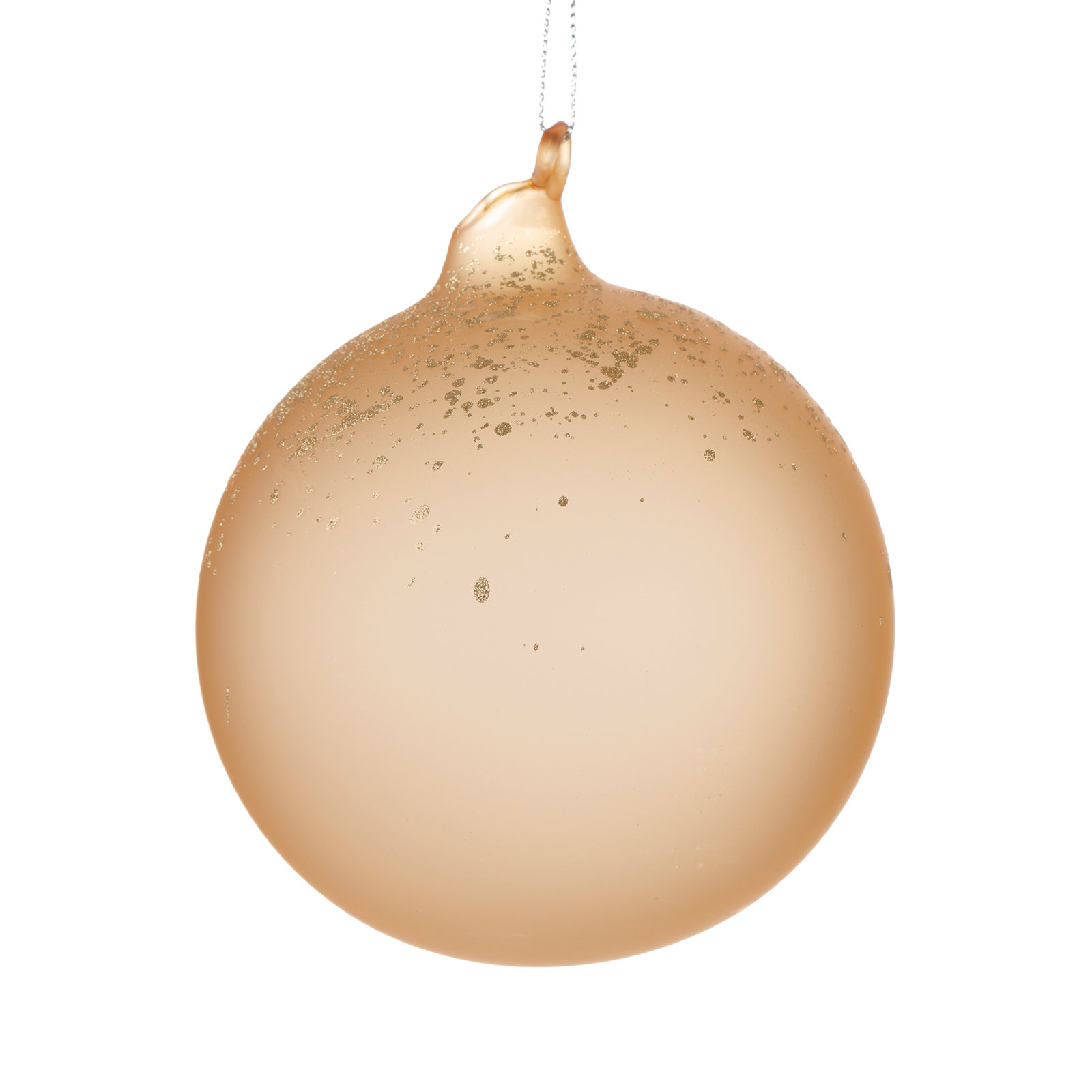 Ornaments Handmade Glass Ball Ornament, 3.93" H x 3.93" W x 3.93" D, Light Orange