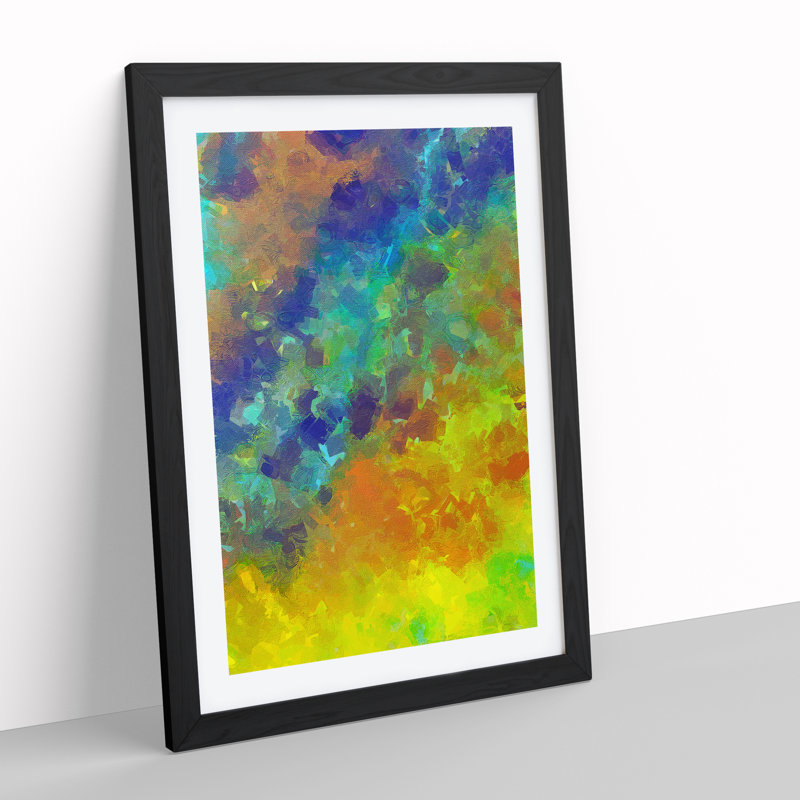 Many Rivers Abstract - Framed Print, Black Framed, 46cm H x 34cm W x 2cm D