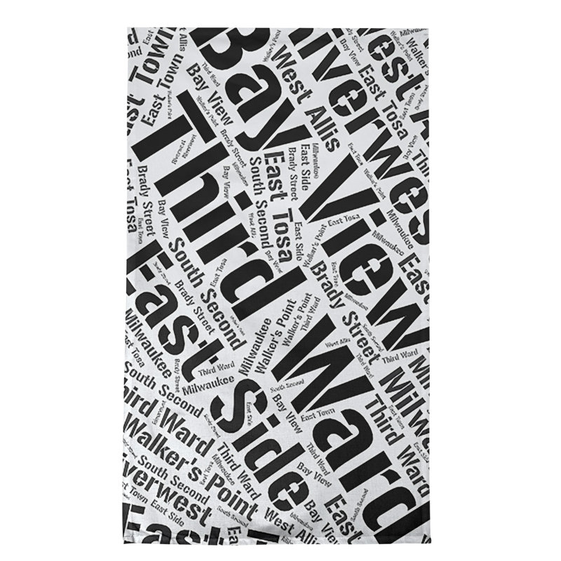 Serviette à thé « districts », Noir, Milwaukee
