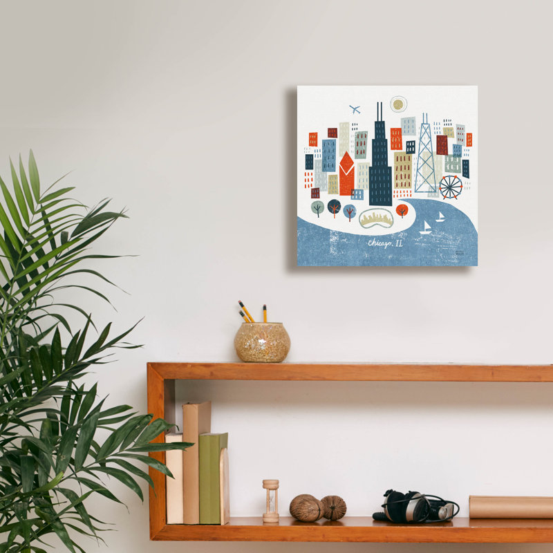 «Colorful Chicago» par Michael Mullan, art mural sur toile