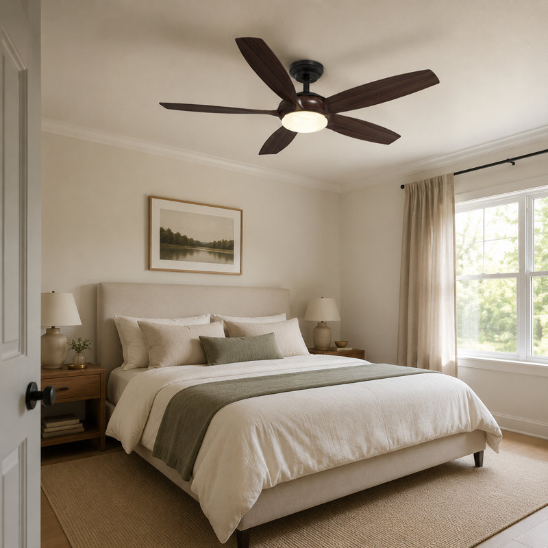 54" Ceiling Fan with Dimmable LED Light, Remote and App Control