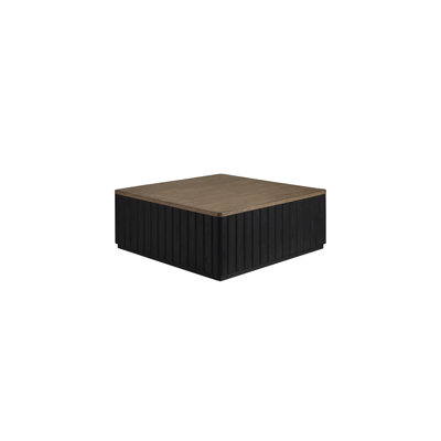 Two - Tone Channel Cocktail Table With , Veneers, Modern Design, Black Solid Wood + , 42.03 In Depth, Width, 16.43 Height, 95.39 Lb Veneers And Finish, Look,