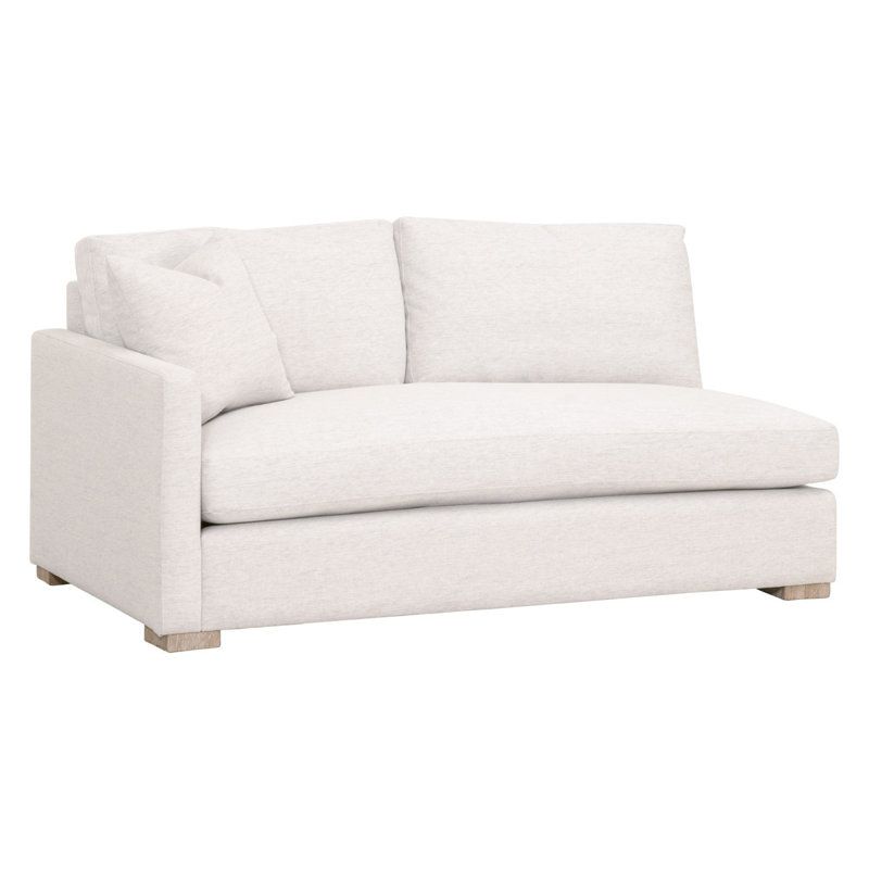 Clara Light Gray and White Fabric Upholstered Modular Sofa
