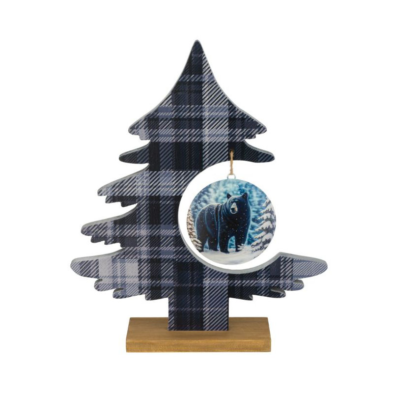Plaid Tree Decor - Bear