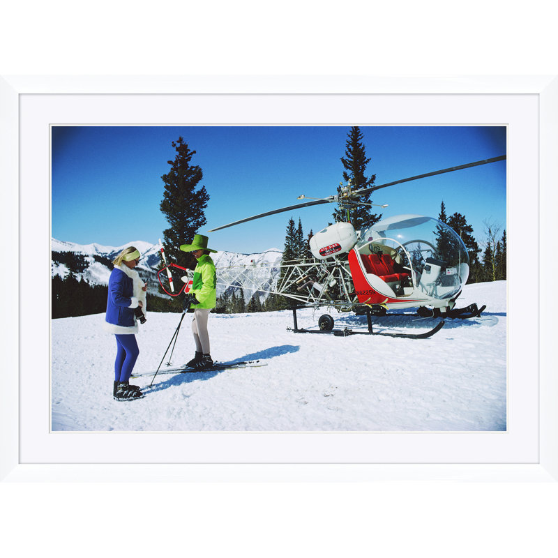 Snowmass Village Print by Slim Aarons, 43.5" H x 59.5" W x 1.5" D, White Single Picture Framed