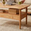 Table basse rectangulaire simple en bois massif-105885317