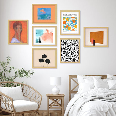 " Floral Flower Pattern Fine Art Portrait Abstract Geometric " 7 - Pieces