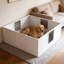 Boîte de mise bas réglable avec coussin lavable pour chiens de grande race