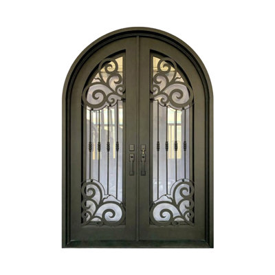 Caged Moth Arched Iron Door
