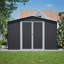 Grande remise extérieure en métal 10 x 10 pi - Cadre robuste et portes doubles verrouillables, remise de jardin toute saison pour la cour, la pelouse, les outils et l'équipement de patio, noir