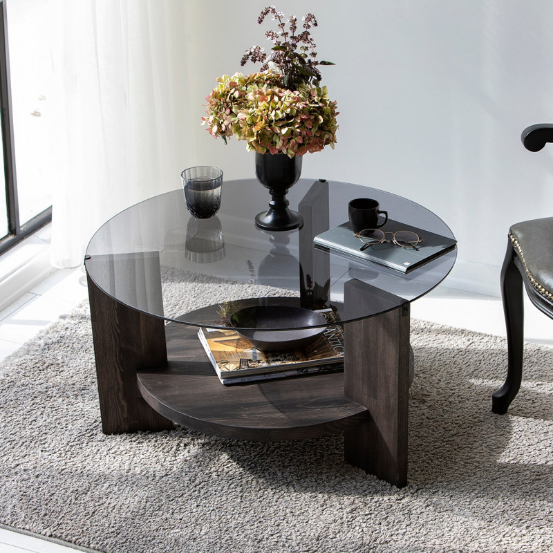 Heidi-Grace Four Leg Coffee Table, Anthracite/Brown