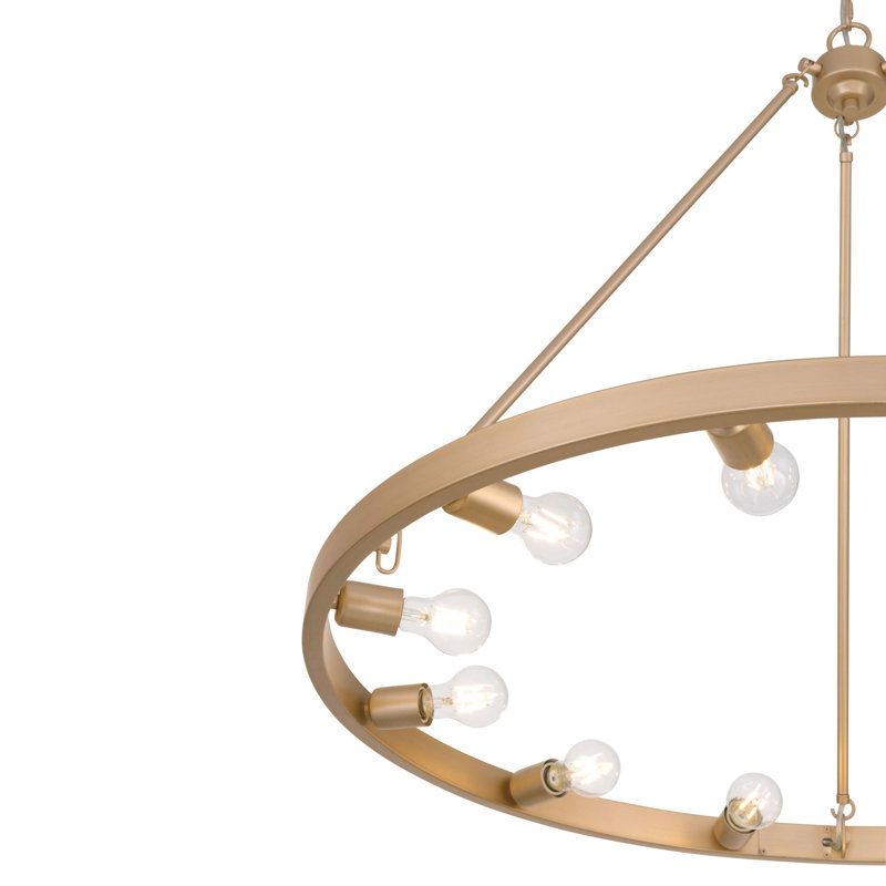 Plafonnier semi-encastré Castile à 12 lumières, Or français