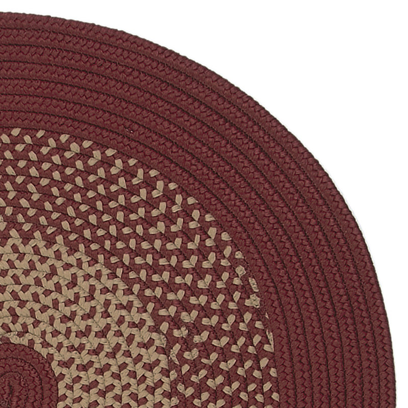 Rouge tressé à la main divine/Ivoire Tapis décoratif, Rond 12 pi